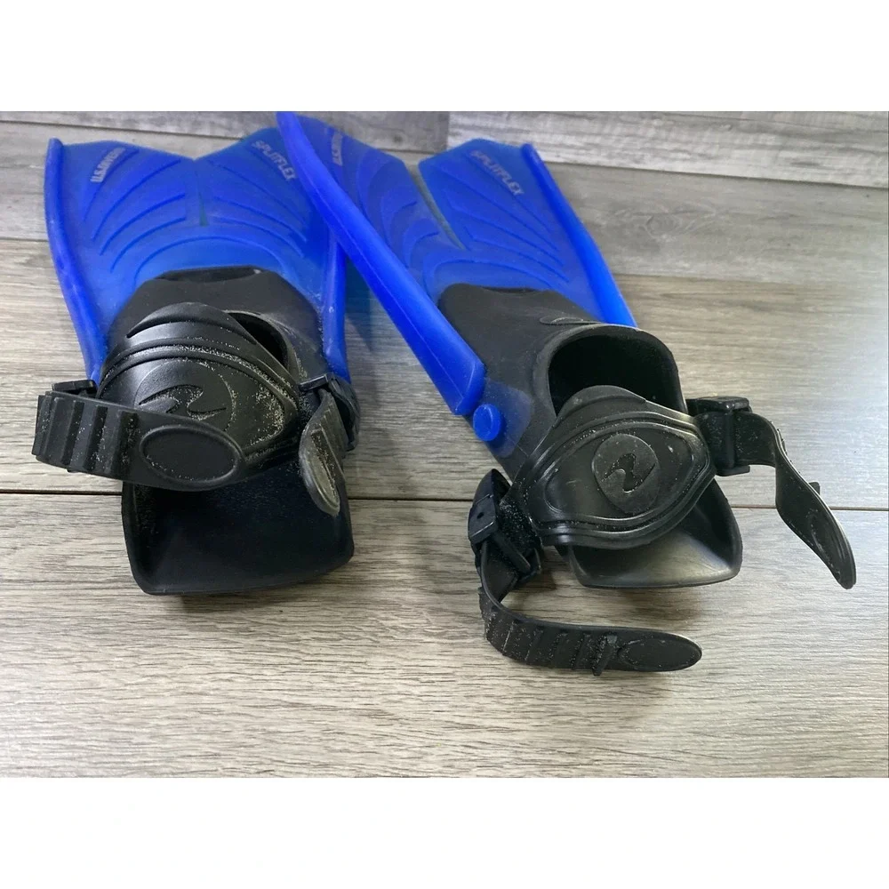U.S. Divers Splitflex Diving Swimming Fins Flippers Blue‎ Size S Small 3-6 w Bag